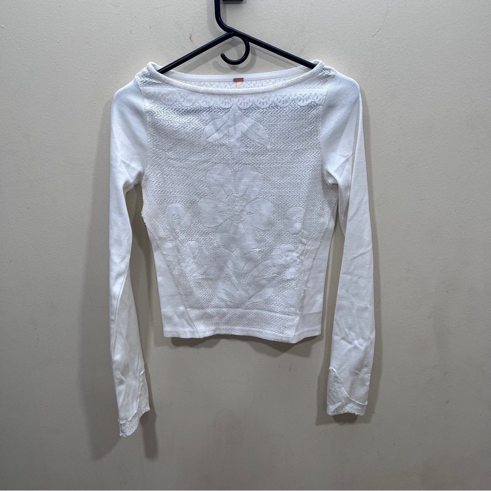 NWT Free People Delilah Long Sleeve Top Color: Clean Ivory size XS boho women’s - Picture 4 of 9